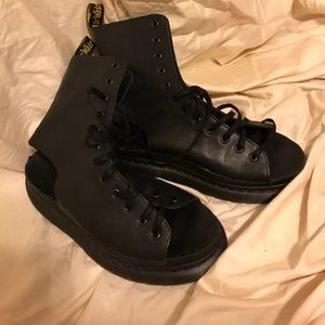 open toes doc marten combat boots